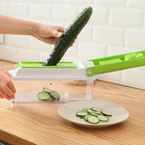 Practical kitchen cooking artifact tool with anti-fall material, multi-functional hand-cut protection 12-piece vegetable cutter set