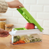 Practical kitchen cooking artifact tool with anti-fall material, multi-functional hand-cut protection 12-piece vegetable cutter set