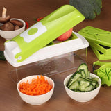 Practical kitchen cooking artifact tool with anti-fall material, multi-functional hand-cut protection 12-piece vegetable cutter set