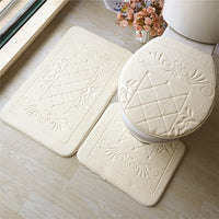 3Pcs/Set Bathroom Mat Set