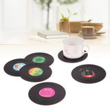 6Pcs/set Retro Vinyl Drink Coasters Table