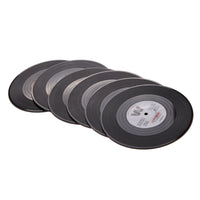 6Pcs/set Retro Vinyl Drink Coasters Table