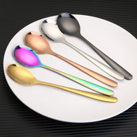 5 Colors Stainless Steel Spoon With Long